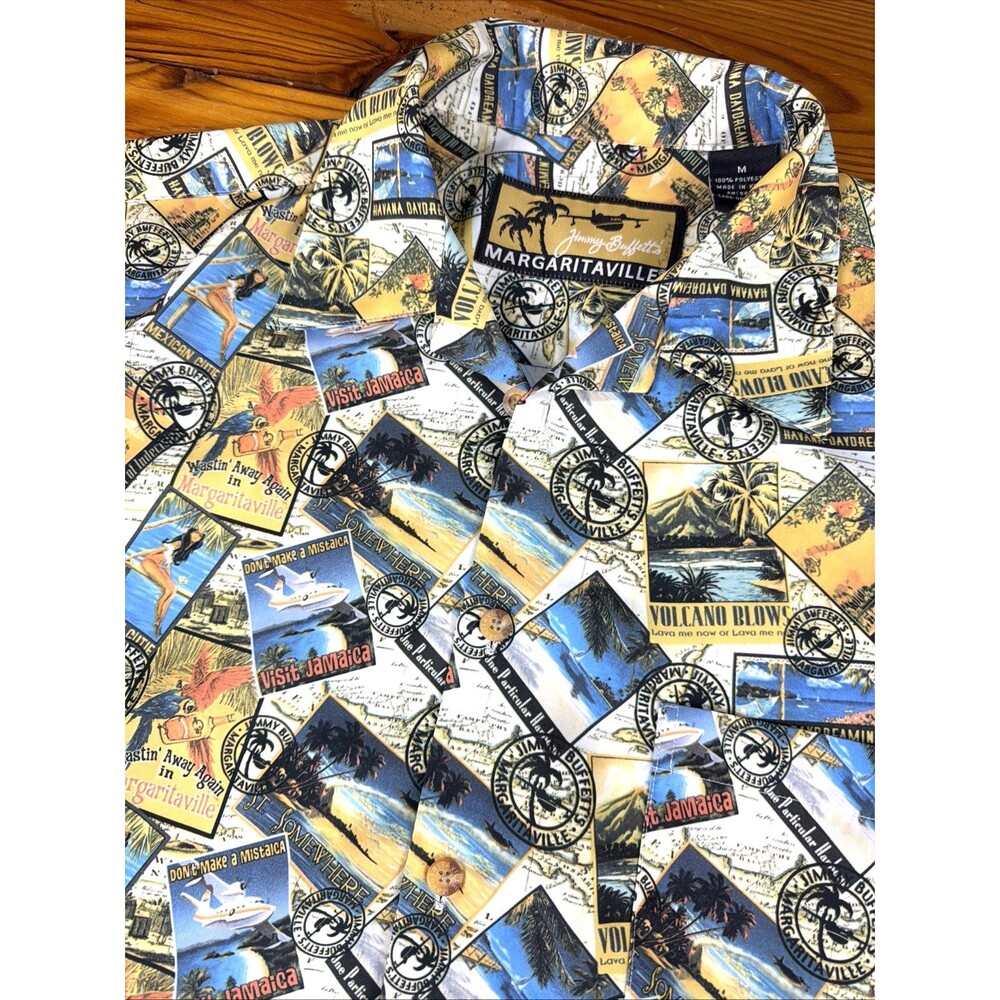 Vintage Margaritaville Jimmy Buffett Beach Tropical Hawaiian Shirt Medium